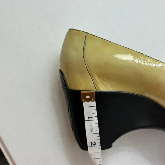 Vintage, Rare Kenneth Cole Butter Yellow Patent Leather Wedge Slip-Ons - Picture 10 of 10